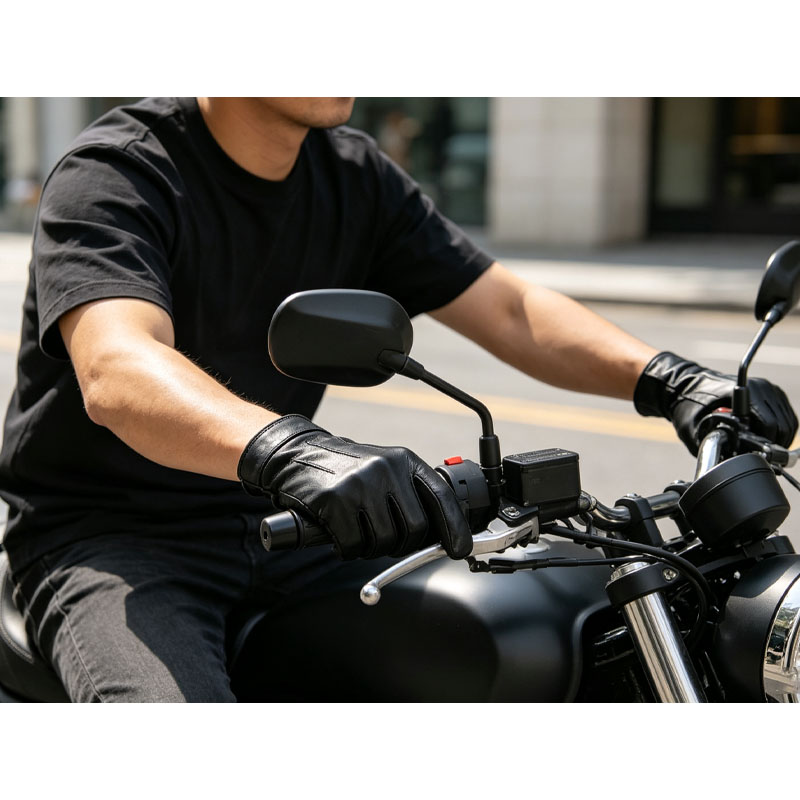 Winter Cycling Commute Gear - قفازات جلد الغنم القصيرة للرجال للتنقل