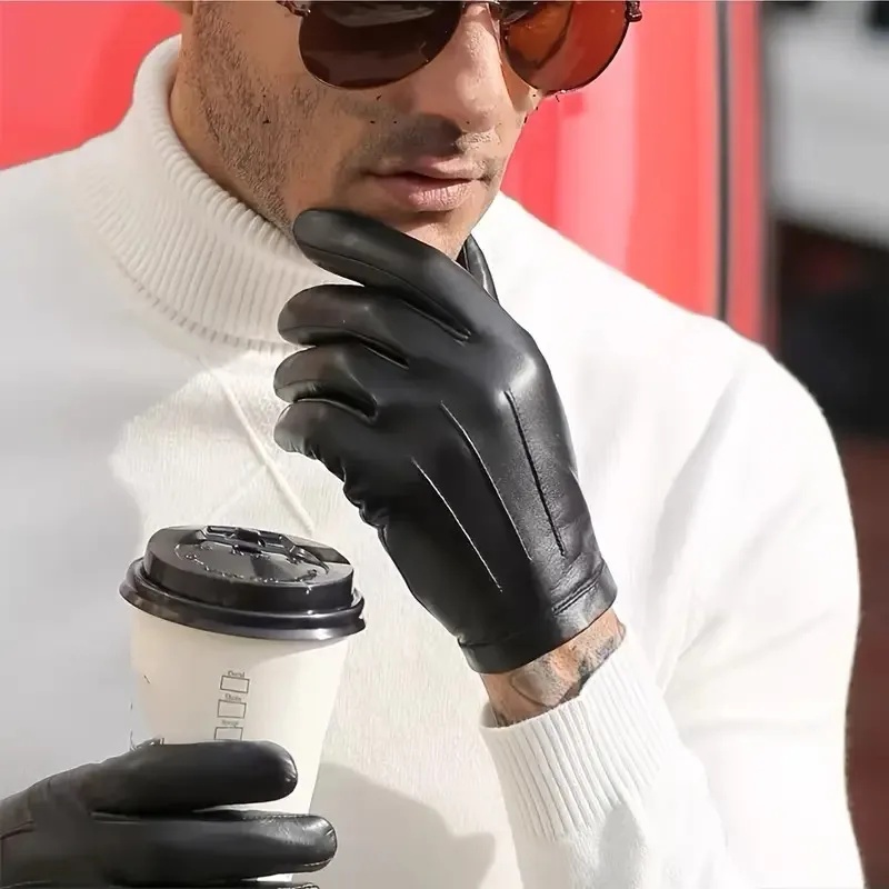 قفازات جلد الغنم القصيرة للرجا - مراجعة Winter Cycling Commute Gear وسعره