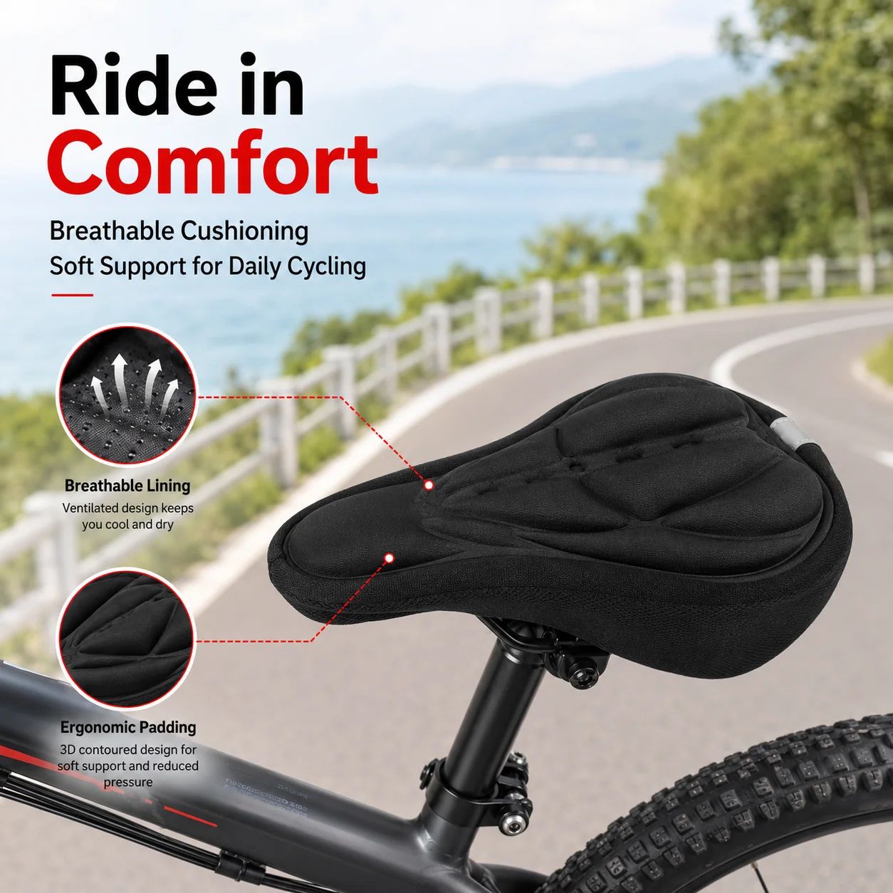 غطاء مقعد دراجة هوائية مبطن با - مراجعة Commuting By Bike وسعره